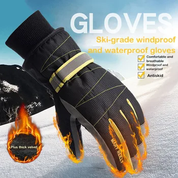 

Ski Gloves Unisex Winter Touch Screen Waterproof Windproof Riding Motorcycle Cold Protection Plus Velvet Cotton Thick Winter