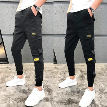 

28-36 Autumn Winter Casual Harem Pants Men Fashion Slim Fit Side Pocket Men Cargo Pants Streetwear Hip Hop Joggers Men Trousers