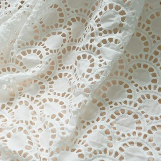 1 Yard Unique Scalloped Cotton Eyelet Fabric 51 Wide Off White Circle Cotton Fabric For Dress Top Fabric Aliexpress