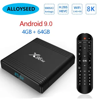 

ALLOYSEED X96Air Set TV Box Android 9.0 Set top Box S905X3 Quad-Core Smart TV Box 2.4G/5G Wifi Smart Media Player Amlogic TV Box