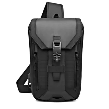 

Fashion Men's Multifunction USB Chest Bag Waterproof Outdoor Small Messenger Shoulder Bag Short Trip Cycling Crossbody Bag Pack