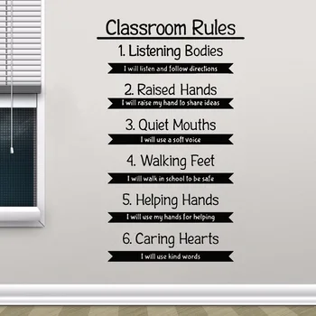 

School Classroom Decor Students Clarssroom Rules Vinyl Wall Sticker Study Regulation Wall Decals Class Rule Vinyl Murals