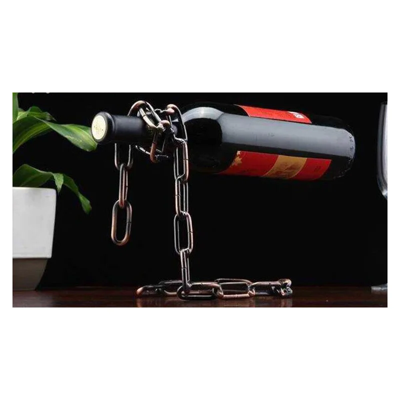 Креативная подвесная цепочка винный шкаф Европейский ретро ресторан бар KTV модная винная полка декоративные украшения барные инструменты - Цвет: Bronze iron chain