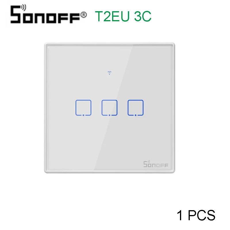 Itead Sonoff T2EU 86 Размеры 1/2/3 серии TX 433 МГц RF Дистанционное управление переключатель Wi-Fi с границы работает с Alexa Google Home - Комплект: T2-EU -3C- 1 pcs
