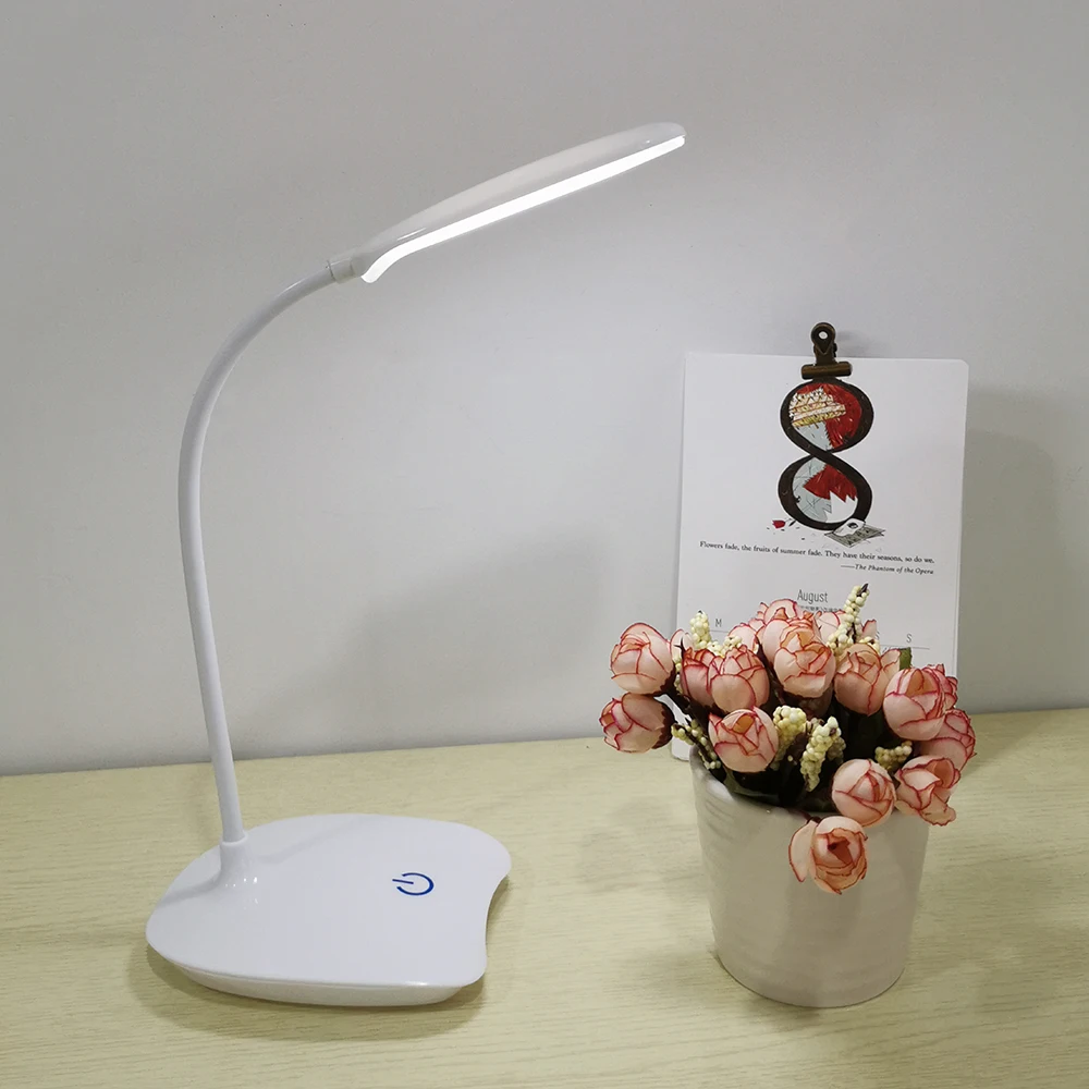 Гибкая 14 шт светодиодный настольная современная лампа сенсорный выключатель 3 режима диммер USB Перезаряжаемые малыш чтение исследование