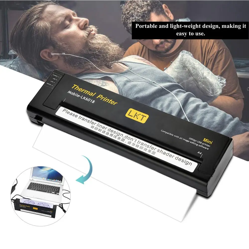 USB портативный мини Татуировка термальный принтер разрешение высокая передача