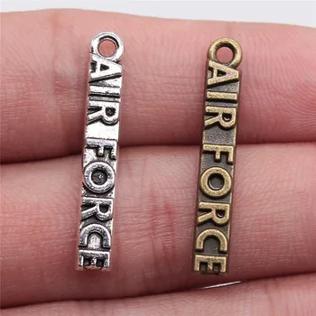 

WYSIWYG 10pcs 30x5mm Pendant Air Force Air Force Charm Pendants For Jewelry Making Antique Silver Color Air Force Pendants