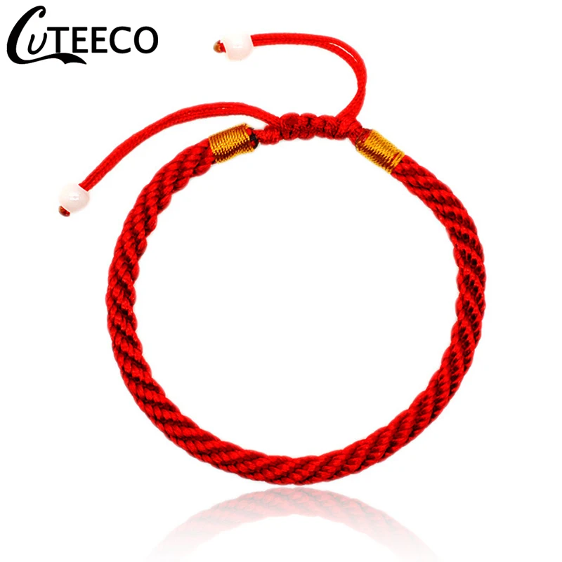 CUTEECO тибетский буддийский счастливый браслет и браслеты для мужчин ручной работы узлы нить красная веревка браслет для женщин модные ювелирные изделия