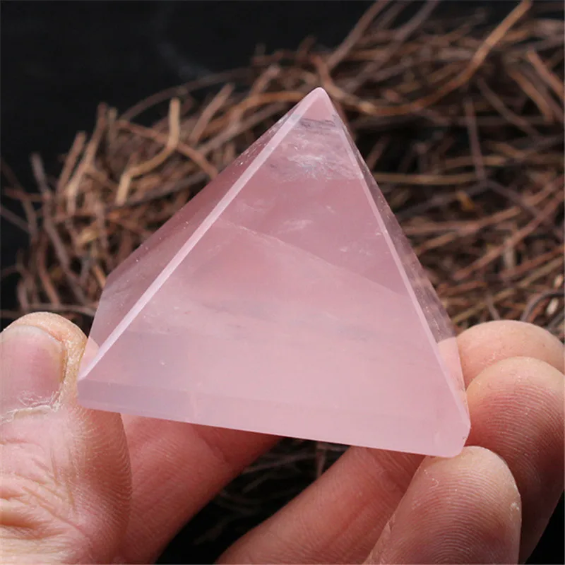 100% Натуральная роза пирамида из кристалла кварца камень Фен-шуй исцеляющая Пирамида натуральные камни и минералы здоровье декоративная