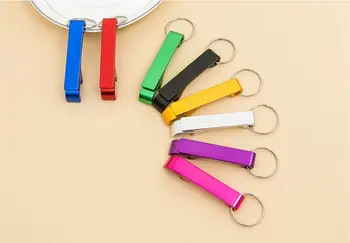 

50pcs/Lot Personalised Solid color Bottle Opener Keychains Keyrings Personalized Wedding Keepsake Customs Gift Wedding Favor