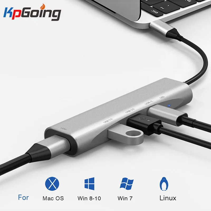 

4 In 1 USB 3.1 Type C To HDMI HUB Adapter for MacBook Samsung Dex Galaxy S10/S9 USB-C Converter To HDMI with PD Charging Adapter