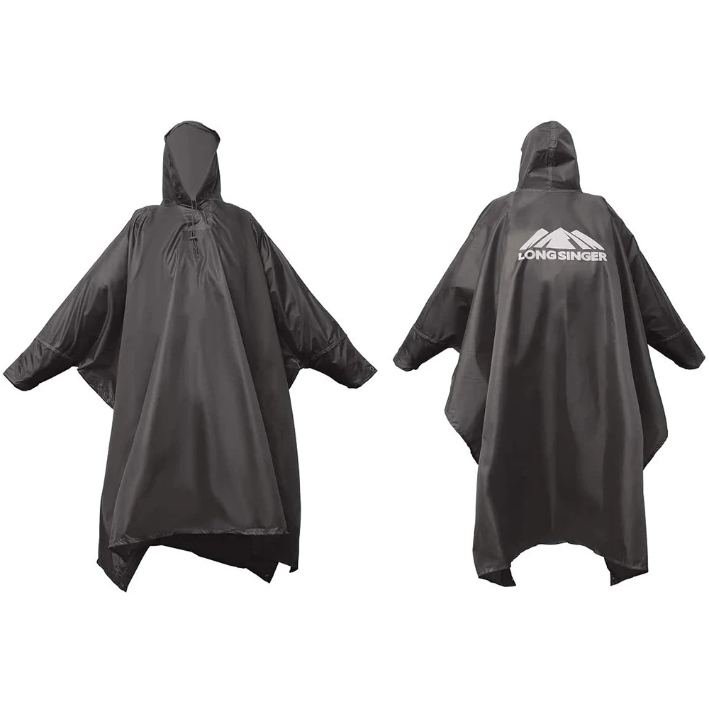 Raincoat 3 In 1 Outdoor Portable Reusable Waterproof Lightweight Raincoat Men Women Adjustable Hood and Arms for Hiking Hunting Climb