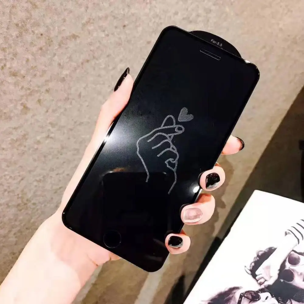 4 Модная невидимая графическая пленка для телефона iPhone 11 Pro Max мультяшная красивая девушка любовь Сердце 3D закаленная Защитная пленка для стекла - Цвет: 4