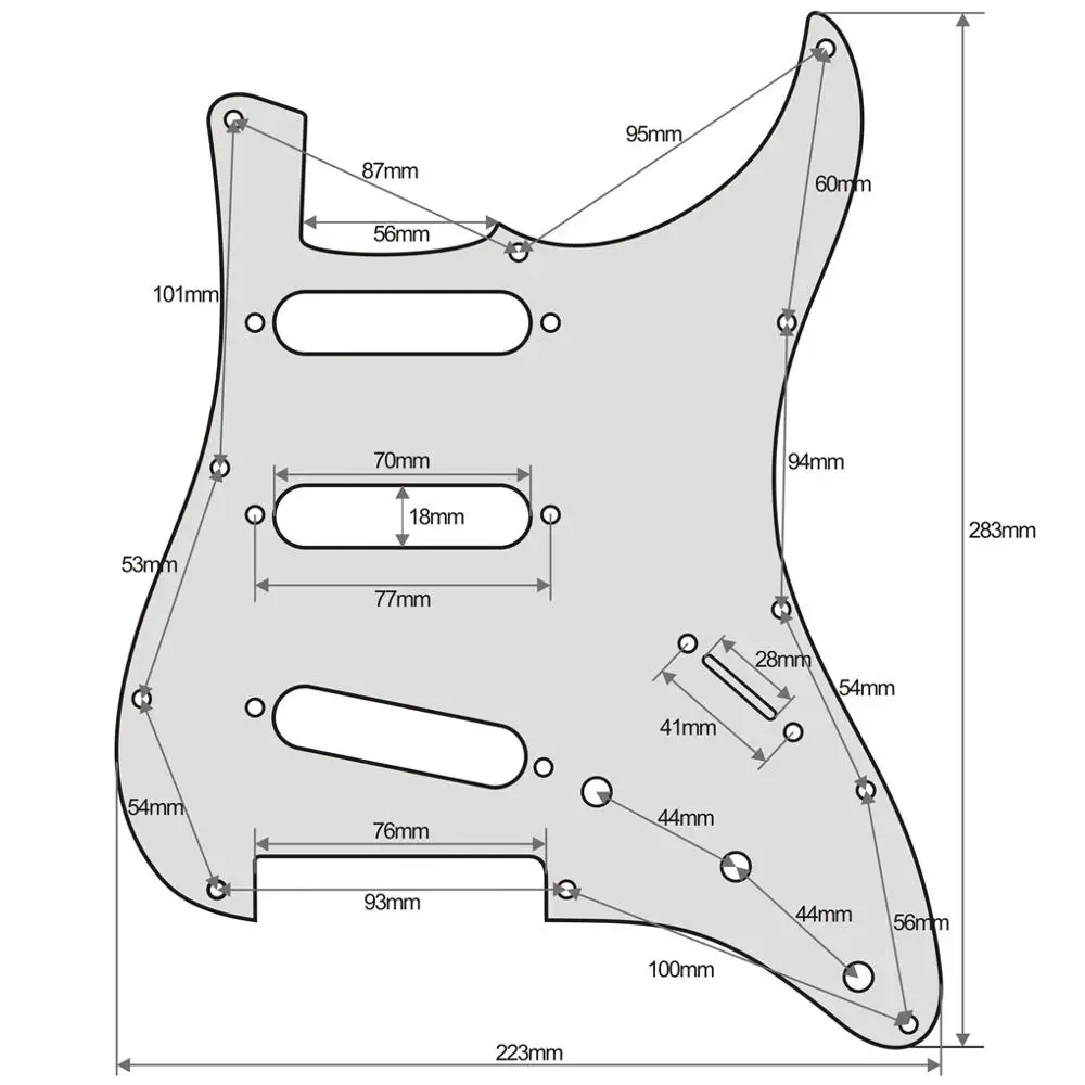 Накладка для электрогитары FLEOR 11 Hole SSS закрытые Чехлы звукоснимателей