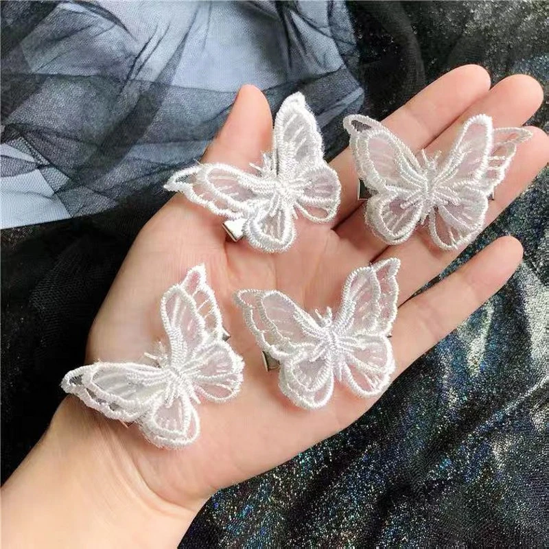 1-4 Pcs Korea Sweet White Lace Butterfly Hair Clips Butterfly Hair Barrettes Sweet Hairpins for Women Wedding Hair Accessories vintage hair clips