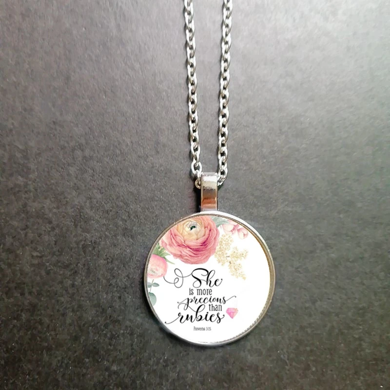 

2020 New 1 John 3:15 Perfect Love Dispels Fear Bible Scripture Nursery Scripture Pendant Necklace Religious Pendant Christian