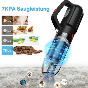 

Handheld Vacuum Cleaner 7000Pa Cordless Vacuum Cleaner for Car Home Wet Drying Hepa Filter Rechargeable Light EU Plug