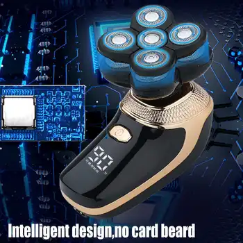 

5 In 1 5D Rechargeable Bald Head Electric Shaver LCD Display Waterproof Multipurpose Shaver Cordless Hair Clipper Trimmer