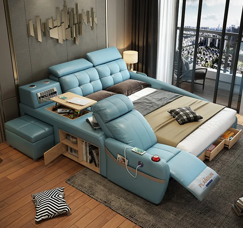 Новый современный дизайн кровати USB Bluetooth динамик Электрический массажный стул