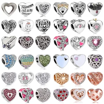 

Hot Selling Crystal Arrow Hand Bow Wing Queen Letter Heart Minnie Beads Fit Original Pandora Charms for Women DIY Jewelry