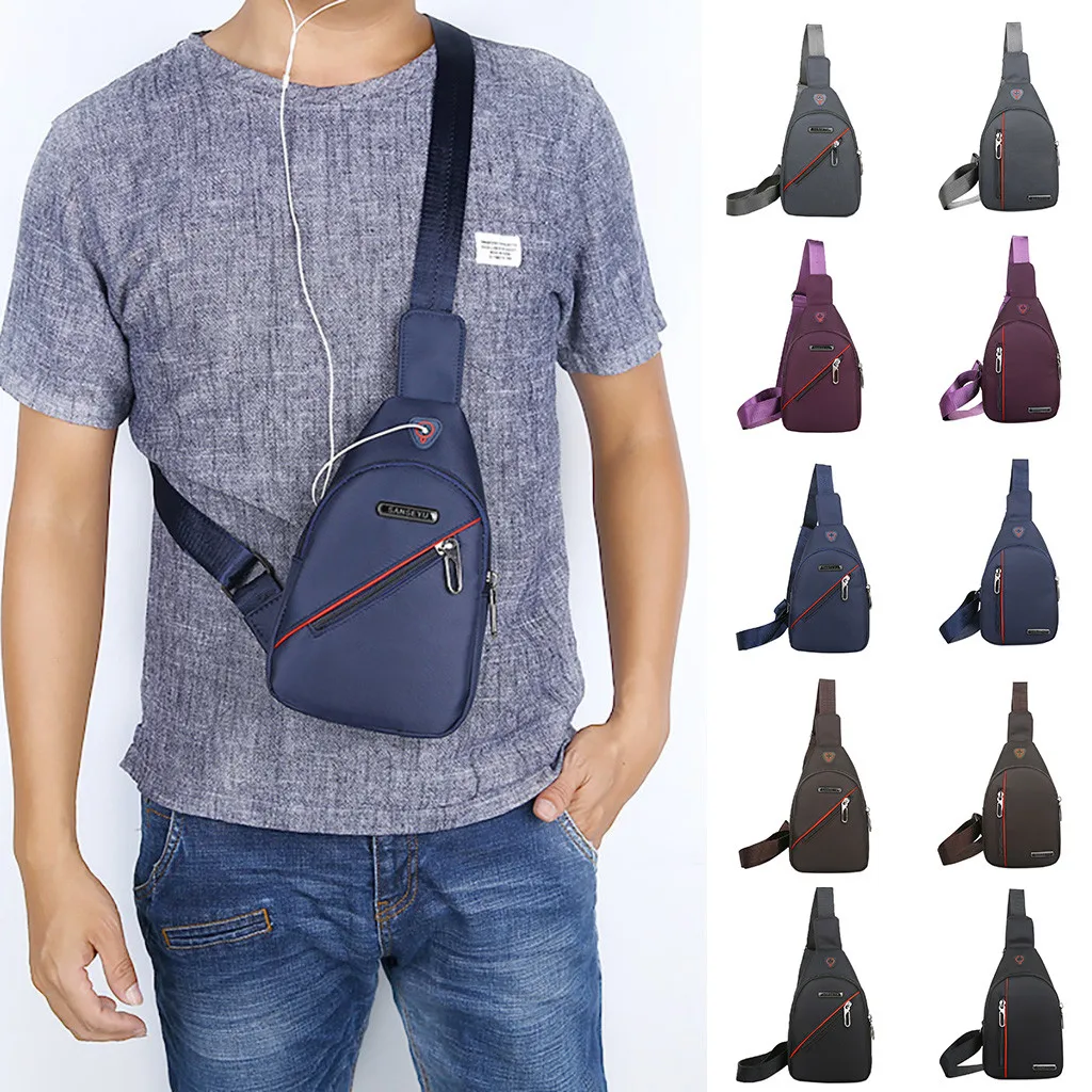 

Men Casual Functional Fanny Pack Waist Bag Money Phone Belt Bag with USB Gray Black Canvas Hip Bag Shoulder Belt Pack#H15