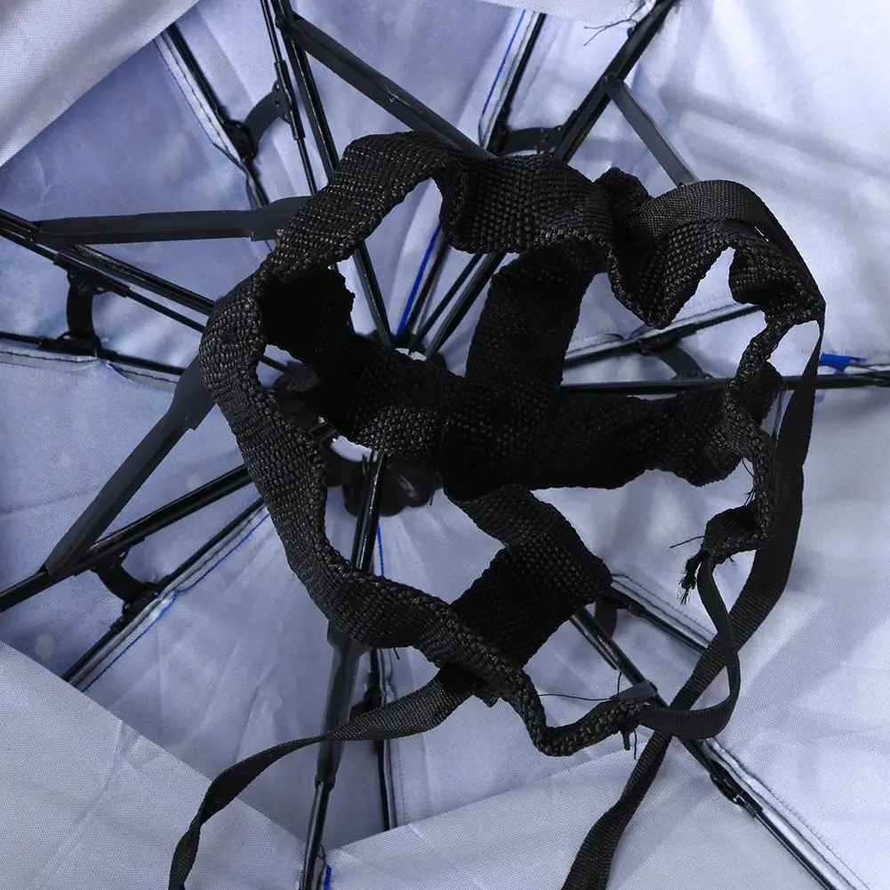 2 слоя Портативный Складной Зонт шляпа ветронепроницаемый головной убор шапка