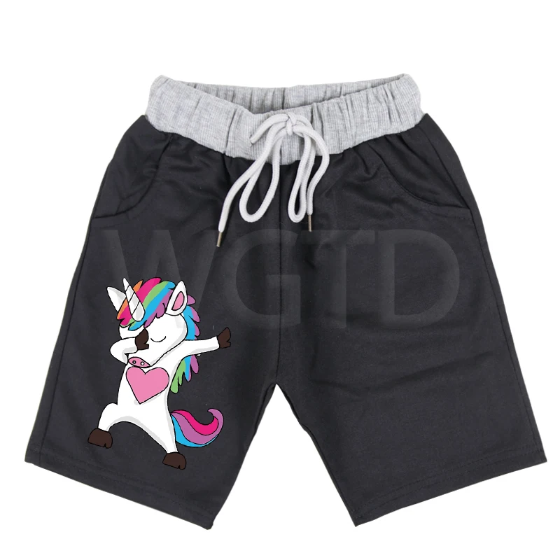 

Cartoon Unicorn Print Kids Girls Shorts for Boys Solid Color Summer Casual Trousers Toddler Infant Beach Shorts Children's Pants