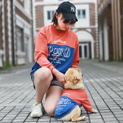 Sweat à capuche en pur coton pour animaux de compagnie, vêtement d'automne pour chiens, bouledogue français, Chihuahua, costume familial assorti Parent enfant 
