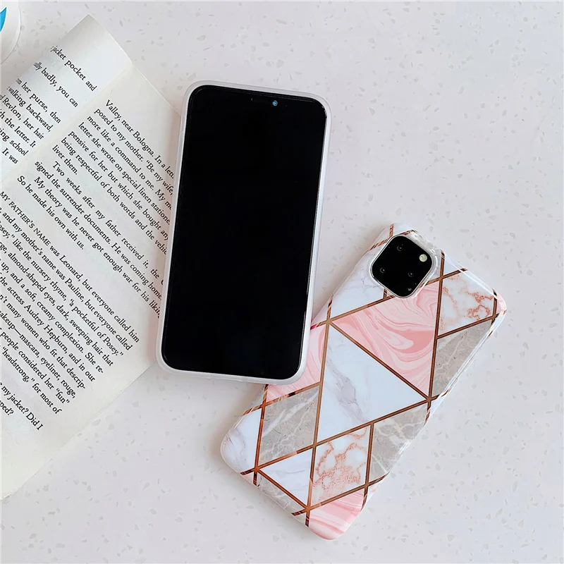 Роскошный чехол с мраморным покрытием для iPhone 11 11Pro Max XS MAX XR X iphone 7 8 6 6s Plus Мягкий