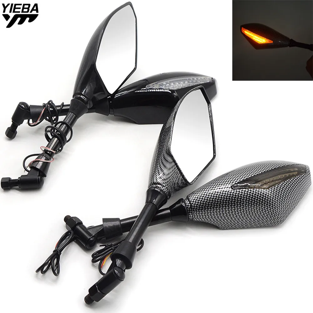 Motorcycle Rear View Mirrors Side Mirror With Turn Signals Light FOR Yamaha Tmax 500 530 XJR 400 1300 KTM Duke 390 125 200 690