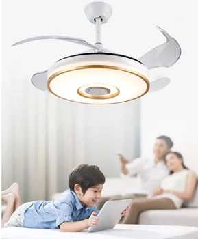 

Bluetooth LED Music Modern Fan Light Ultra-quiet Intelligent Remote Control Ceiling Fan Lights Restaurant Living Room 110V 220V