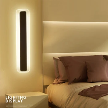 

LED Bathroom remote control wall lamp Lighting Fixtures Long Shade Acrylic Bath Mirror Wall Lights Makeup Mirror front Light