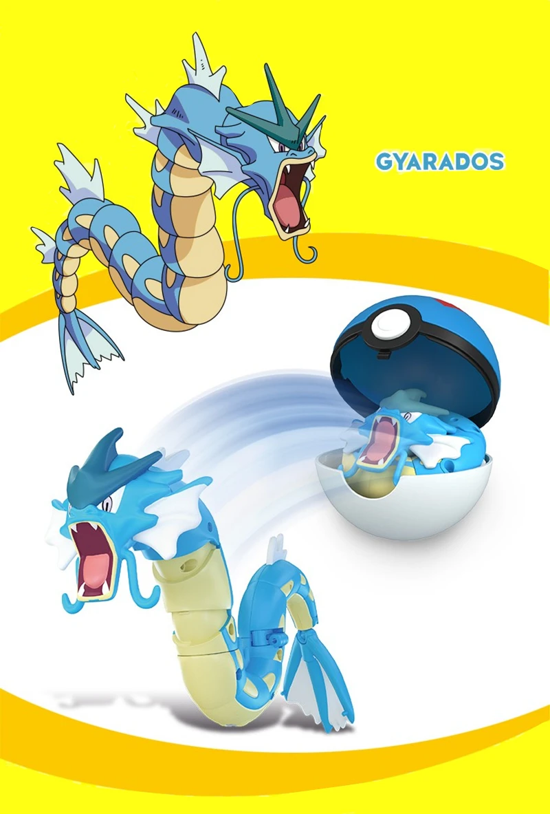 Genuine Pokemon Box Set Pocket Monster Pokeball Deformation Toys Pikachu Venusaur Charizard Gyarados Mewtwo Anime Figure Model