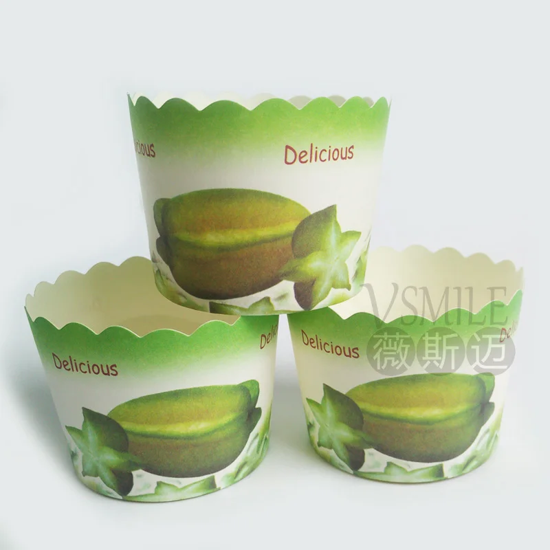 50 шт Starfruit Candy cherry клубника банан бумажные кексы для выпечки жиростойкие