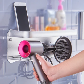 

Aluminum Alloy Hair Dryer Holder Nail Free Blower Storage Hanger For Dyson