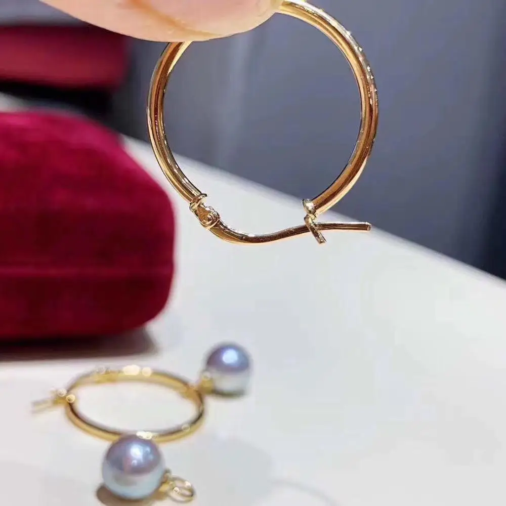 Горячие великолепные 18 К Желтое золото висячие серьги крепления настройки AU750