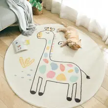 Круглый мультяшный мягкий ковер, детский коврик для ползания, для спальни, гостиной, милый коврик