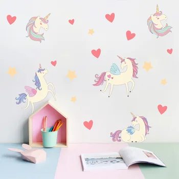 

Funlife Cute Unicorn Wall Stickers For Children Bed Room Decor Girls Birthday Gift DIY Wall Mural Decals Baby Kids Room Sticker