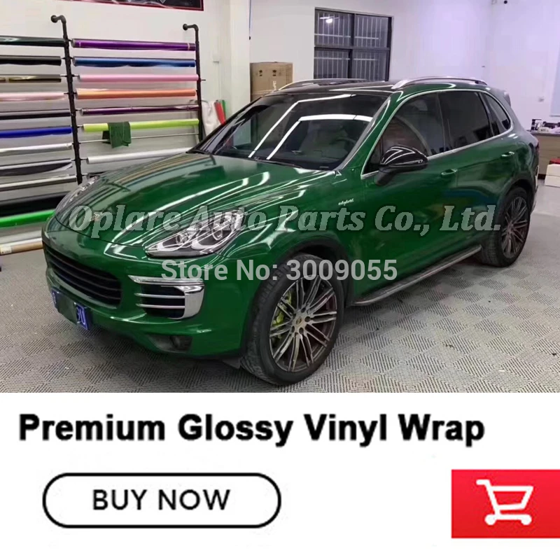 

vinyl Auto Car Styling Glossy Vinyl Wrap Gloss dark Green Wrap Film Air Free Car Decals Car Graphics High-end Self-adhesive
