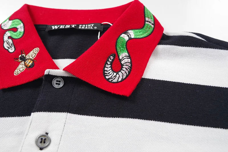High New Novelty 2020 Men Punk Embroidered bee Snake Fashion Polo Shirts Shirt Hip Hop Skateboard Cotton Polo Top Tee #a2 24 H3f9a05d128c340d8bcd9ab1864e58b95I