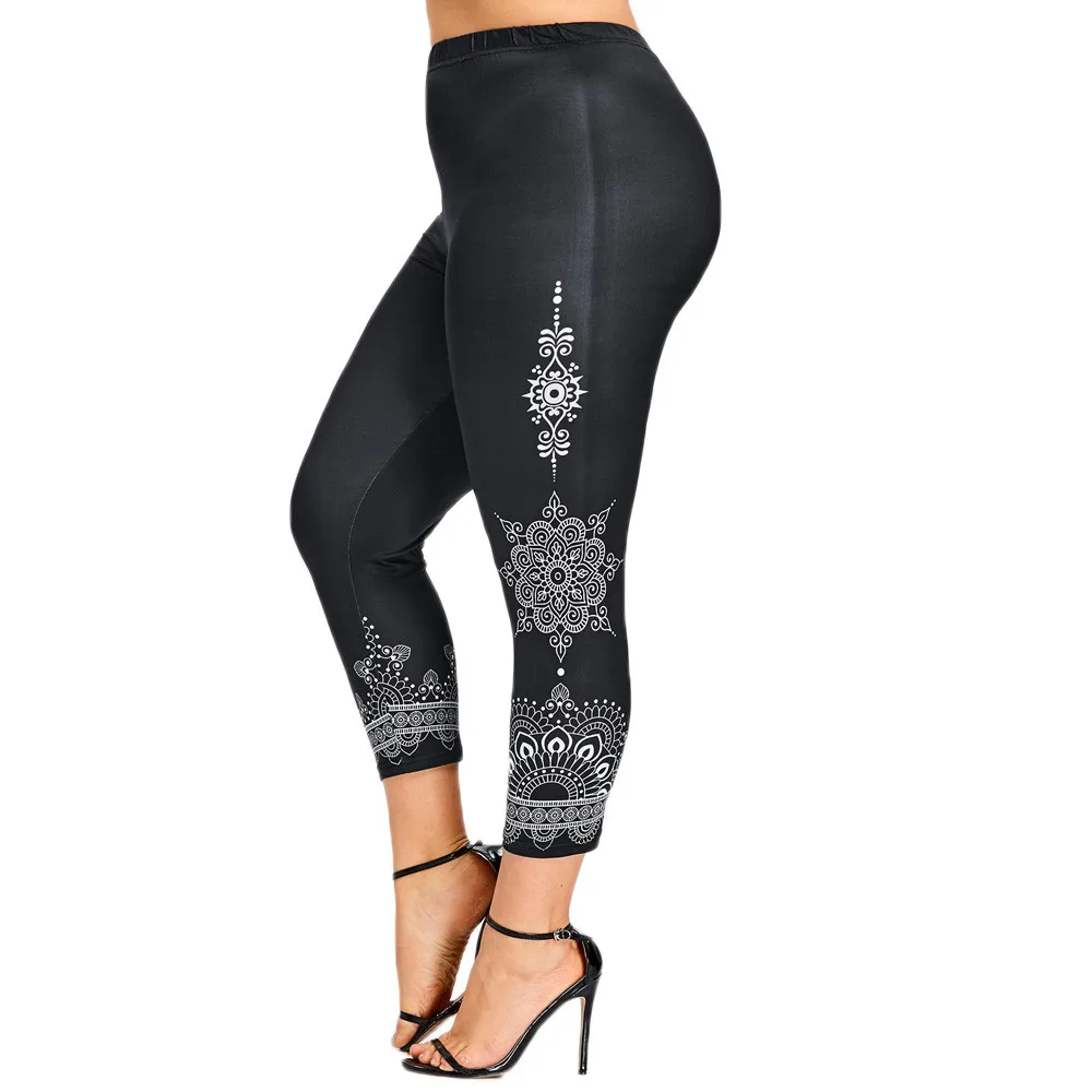 

Women Plus Size Leggings 5XL Space Dye Printed Casual Skinny Leggings Female Pencil Casual Pants Ladies Trousers 2019 #L10