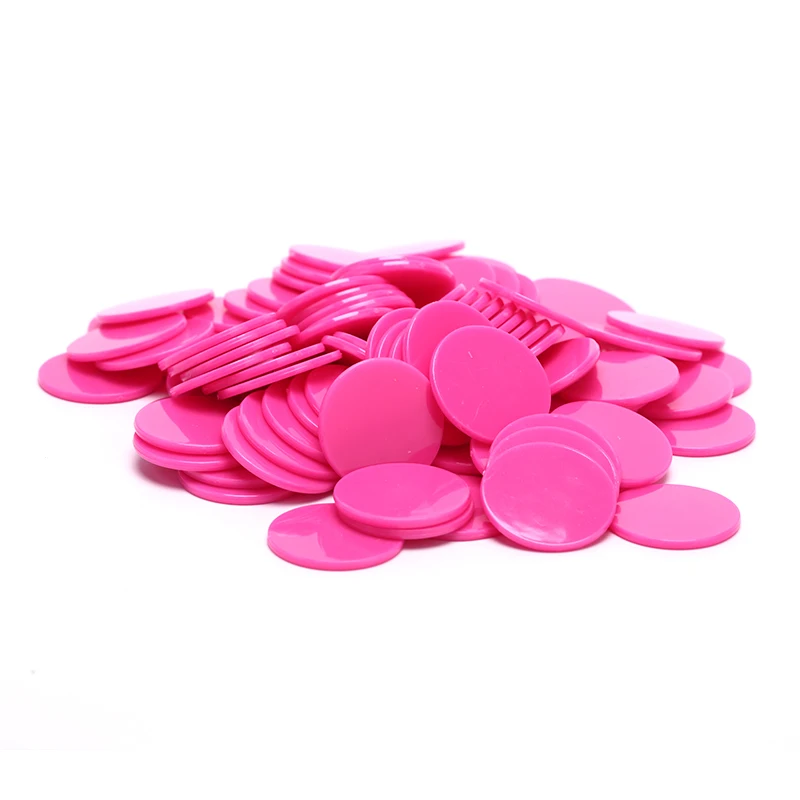 9 цветов 25 мм 100 шт./лот пластиковые покерные фишки казино маркеры бинго Токен Забавный семейный клуб настольные игры игрушка креативный подарок - Цвет: rose