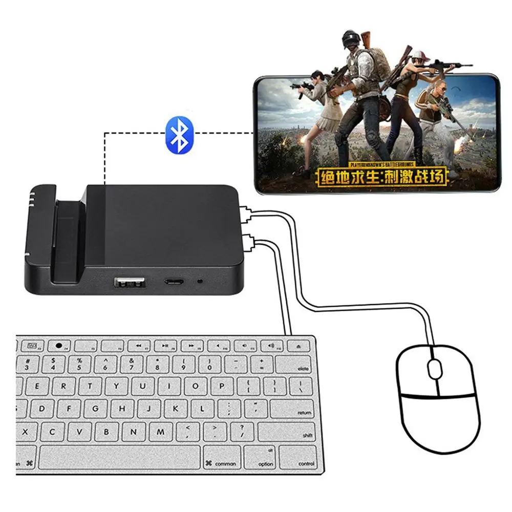 2019 New D8 Gamepad Keyboard Mouse Converter Station Bluetooth Adapter Dock Gamepad for PUBG Androi