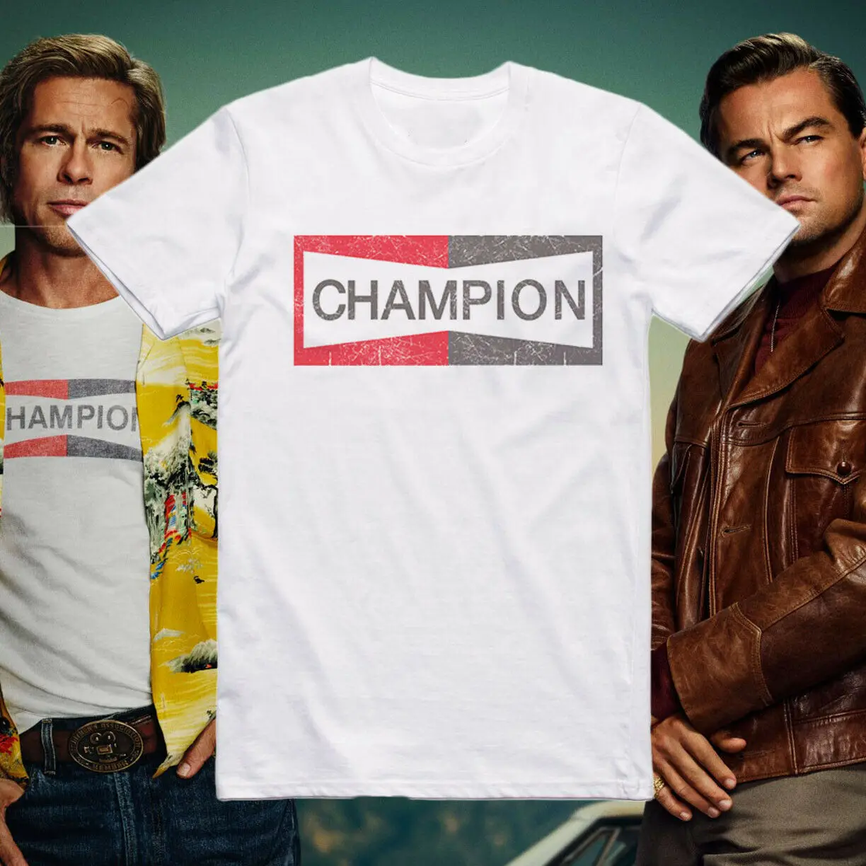 

Once upon a time in Hollywood Brad Pitt -Champions - White T-Shirt