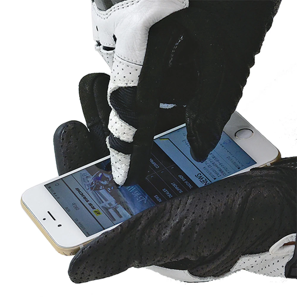 Сенсорный экран RST426 мотоциклетные перчатки белого и черного цвета