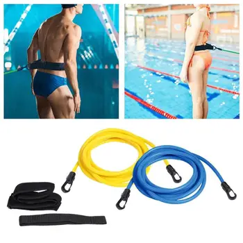 

Adjustable Swim Training Resistance Belt Adult Kids Swimming Bungee Exerciser Leash Mesh Pocket Safety Swimming Pool Accessories