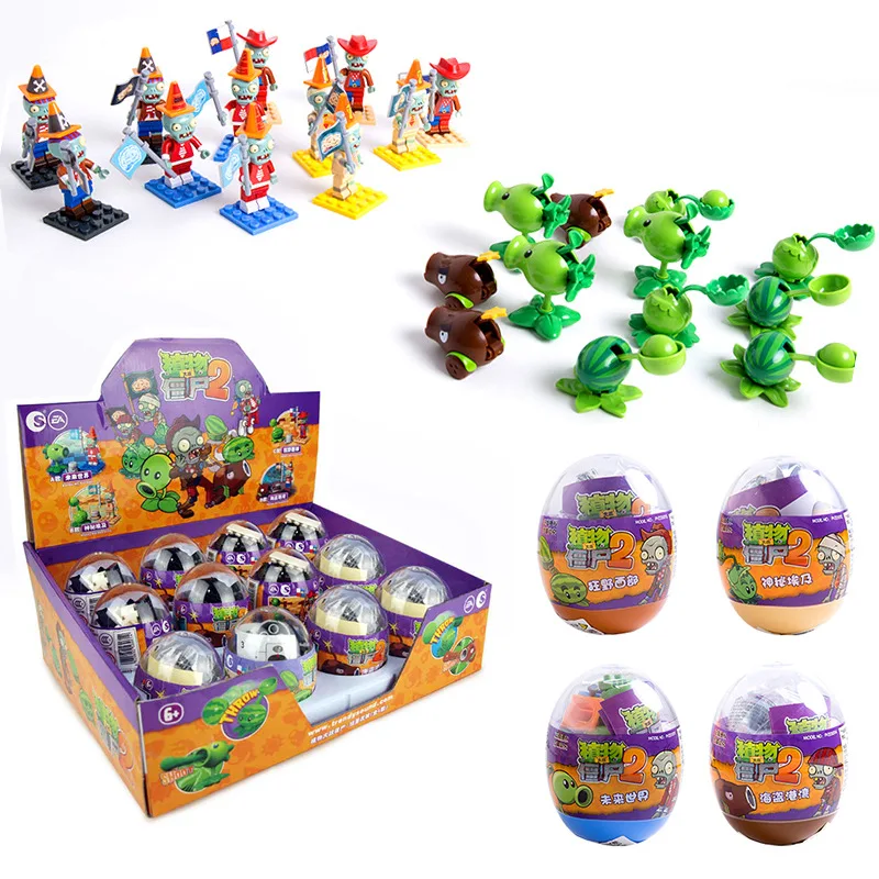 

1PCS New Game Plants vs Zombies Figures ABS PVZ Peashooter Building Blocks Egg Toys Children Educational Toys Birthday Gift