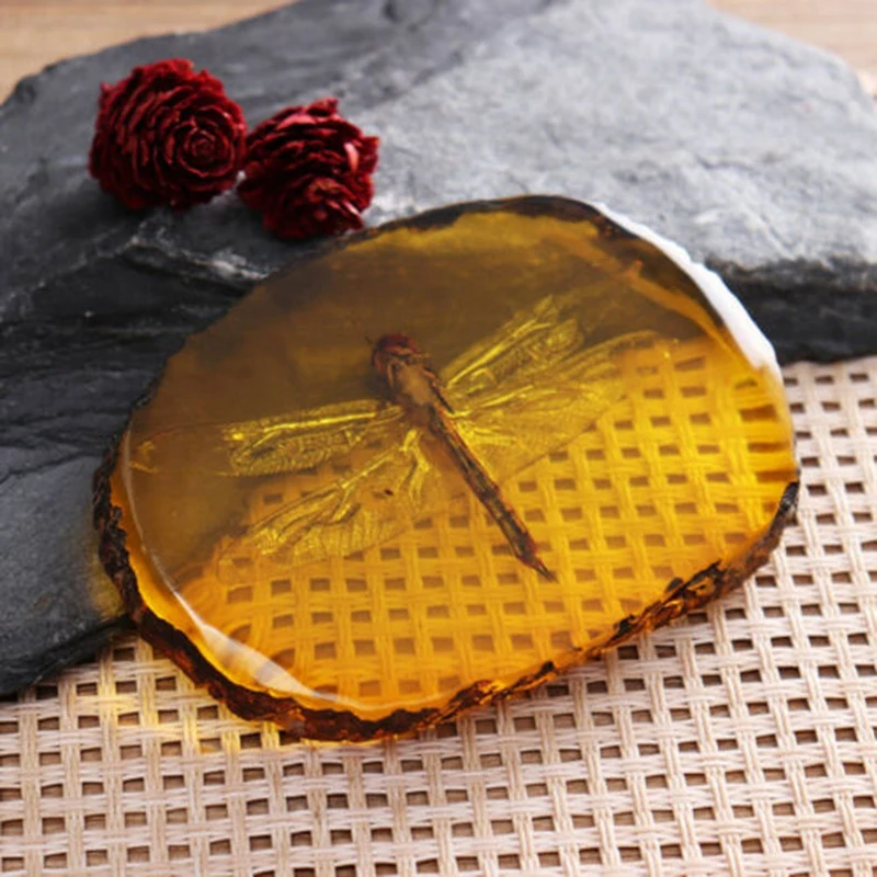 Collection Chinese Beautiful Amber Dragonfly Fossil Insects Manual Polishing Exquisite Gift Home Crafts Decor | Дом и сад