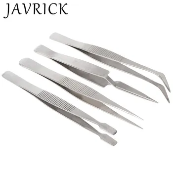 

4 Pcs/set Precision Stainless Steel Tweezers Set For Beauty Nail Art Handmade Jewelry Making Crafts Picking Tools