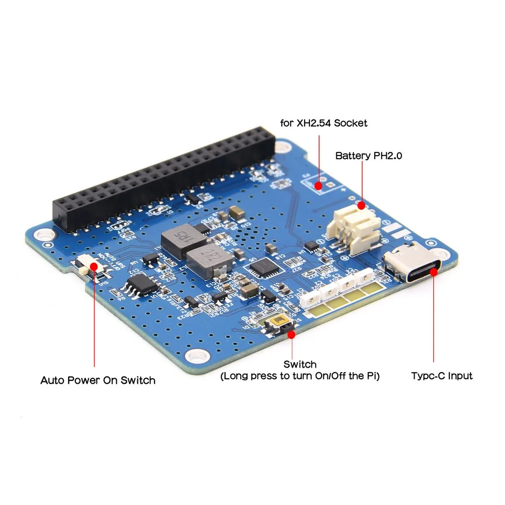 Geekworm for Raspberry Pi 4 UPS, X703 5V UPS Shield with Auto Power On  Function for Raspberry Pi 4 Model B Only